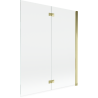 Mexen Mist paravan de duș 2-pliabil dreapta 140 x 150 cm, transparent, auriu - 8A9-140-002-50-00-P