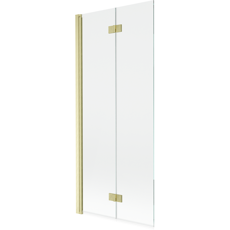 Mexen Mist 2-lemezes bal oldali kádparaván, 80 x 150 cm, áttetsző, arany szálcsiszolt - 8A9-080-002-55-00-L