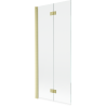 Mexen Mist panou de duș pliabil cu 2 aripi stânga 80 x 150 cm, transparent, auriu periat - 8A9-080-002-55-00-L