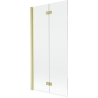 Paravan cadă Mexen Mist, dublu, stânga, 90 x 150 cm, transparent, auriu periat - 8A9-090-002-55-00-L