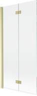 Mexen Mist 2 szárnyú baloldali kád paraván 90 x 150 cm, átlátszó, arany szálcsiszolt - 8A9-090-002-55-00-L