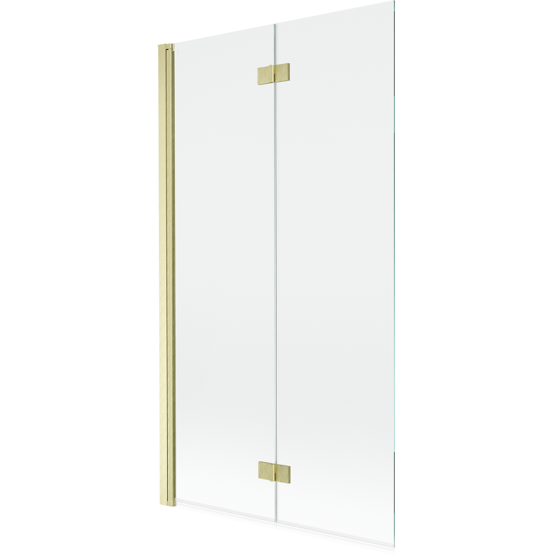 Paravan cadă Mexen Mist cu 2 panouri, stânga, 100 x 150 cm, transparent, auriu periat - 8A9-100-002-55-00-L