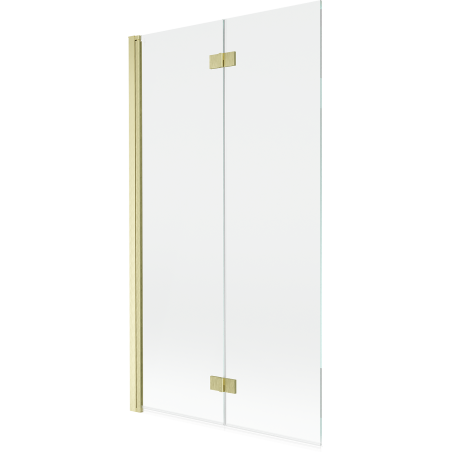 Paravan cadă Mexen Mist cu 2 panouri, stânga, 100 x 150 cm, transparent, auriu periat - 8A9-100-002-55-00-L