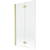 Paravan cadă Mexen Mist cu 2 panouri, stânga, 100 x 150 cm, transparent, auriu periat - 8A9-100-002-55-00-L