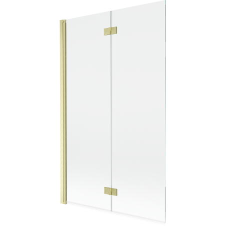 Mexen Mist 2-szárnyas baloldali fürdőkád paraván 110 x 150 cm, áttetsző, arany szálcsiszolt - 8A9-110-002-55-00-L