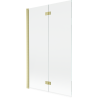 Mexen Mist paravan pentru cadă 2-fold stânga 110 x 150 cm, transparent, auriu periat - 8A9-110-002-55-00-L