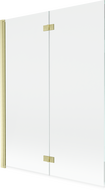 Mexen Mist paravan de duș cu 2 uși stânga 130 x 150 cm, transparent, auriu periat - 8A9-130-002-55-00-L