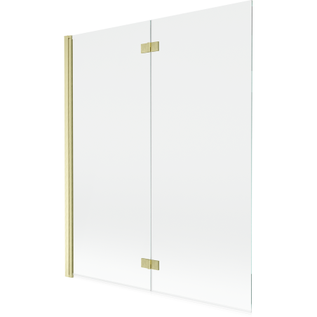 Paravan de duș Mexen Mist cu 2 uși stânga 140 x 150 cm, transparent, auriu periat - 8A9-140-002-55-00-L
