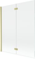 Mexen Mist 2 szárnyas fürdőszobai paraván balos 140 x 150 cm, átlátszó, arany kefélt - 8A9-140-002-55-00-L