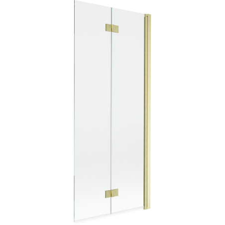 Mexen Mist 2-szárnyas jobb fürdőkádképernyő 80 x 150 cm, átlátszó, arany kefe - 8A9-080-002-55-00-P