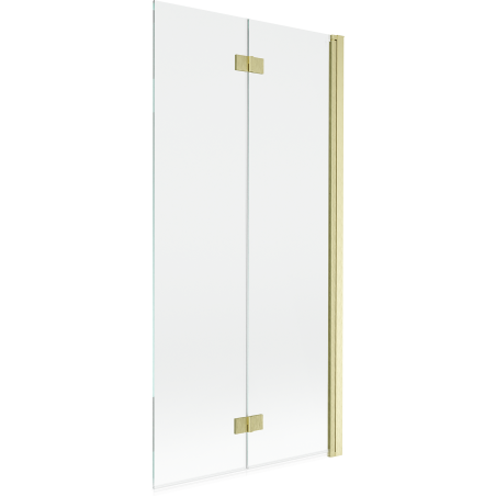 Mexen Mist kétajtós kádparaván, jobb oldali szerelés 90 x 150 cm, átlátszó, arany szálcsiszolt - 8A9-090-002-55-00-P