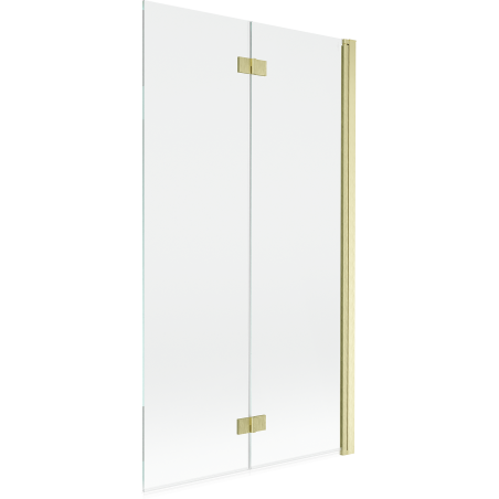 Mexen Mist kétajtós jobboldali kádparaván 100 x 150 cm, átlátszó, arany kefe - 8A9-100-002-55-00-P