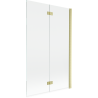 Mexen Mist paravan pentru cadă 2-pliabil dreapta 110 x 150 cm, transparent, auriu periat - 8A9-110-002-55-00-P