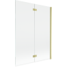 Mexen Mist 2-szárnyú jobbos zuhanyfal 130 x 150 cm, átlátszó, arany kefe - 8A9-130-002-55-00-P