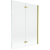 Mexen Mist paravan de duș cu 2 uși dreapta 130 x 150 cm, transparent, auriu periat - 8A9-130-002-55-00-P