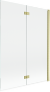 Mexen Mist 2-szárnyú jobbos zuhanyfal 130 x 150 cm, átlátszó, arany kefe - 8A9-130-002-55-00-P