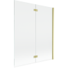 Mexen Mist paravan de duș 2 pliuri dreapta 140 x 150 cm, transparent, auriu periat - 8A9-140-002-55-00-P
