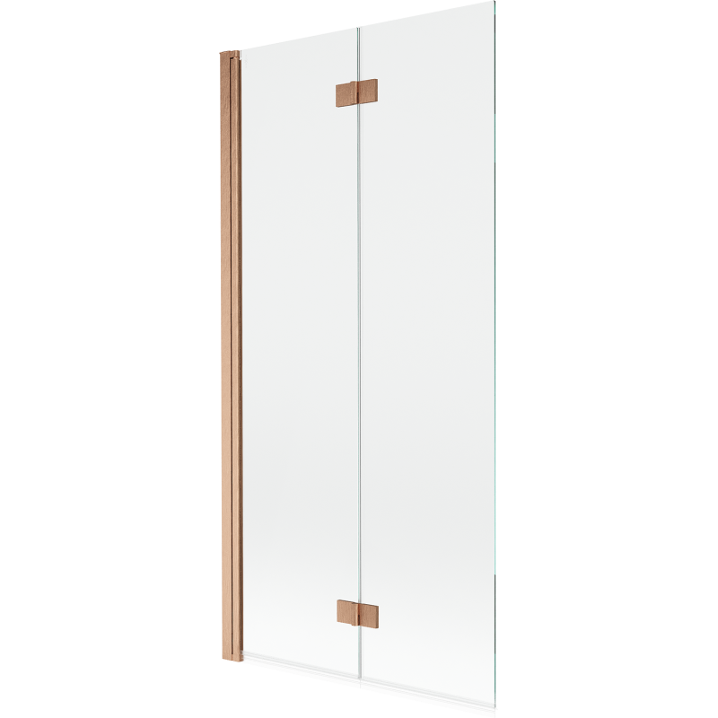 Mexen Mist 2-szárnyú balra nyíló zuhanyfal 90 x 150 cm, átlátszó, csiszolt réz - 8A9-090-002-65-00-L