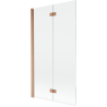 Mexen Mist kádparaván 2-szárnyú bal 100 x 150 cm, átlátszó, selyemfényű réz - 8A9-100-002-65-00-L
