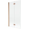 Mexen Mist paravan de baie 2-pliuri stânga 100 x 150 cm, transparent, cupru periat - 8A9-100-002-65-00-L
