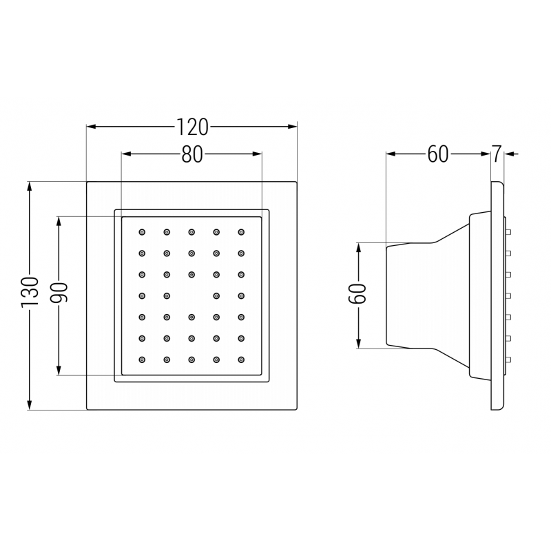 Mexen duză laterală încastrată, auriu - 79366-50