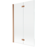 Mexen Mist paravan de duș, 2-părți, stânga, 110 x 150 cm, transparent, cupru periat - 8A9-110-002-65-00-L