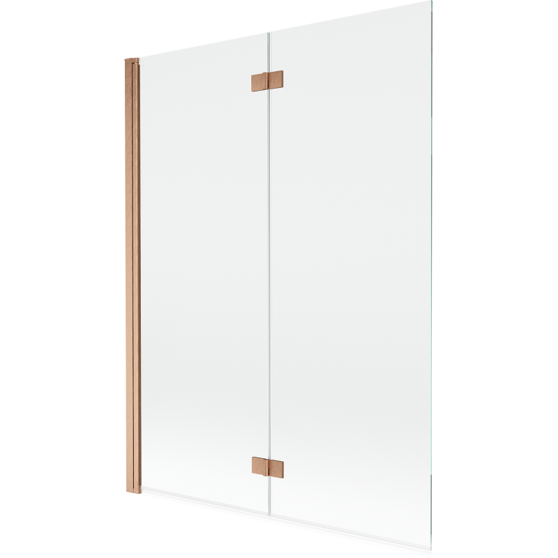 Mexen Mist paravan cadă 2-canate stânga 130 x 150 cm, transparent, cupru periat - 8A9-130-002-65-00-L