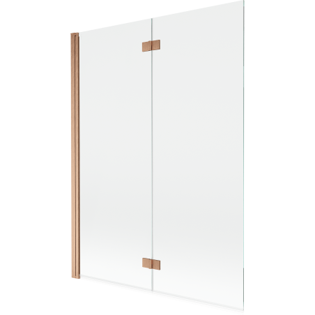 Mexen Mist paravan cadă 2-canate stânga 130 x 150 cm, transparent, cupru periat - 8A9-130-002-65-00-L