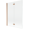 Mexen Mist paravan cadă 2-canate stânga 130 x 150 cm, transparent, cupru periat - 8A9-130-002-65-00-L