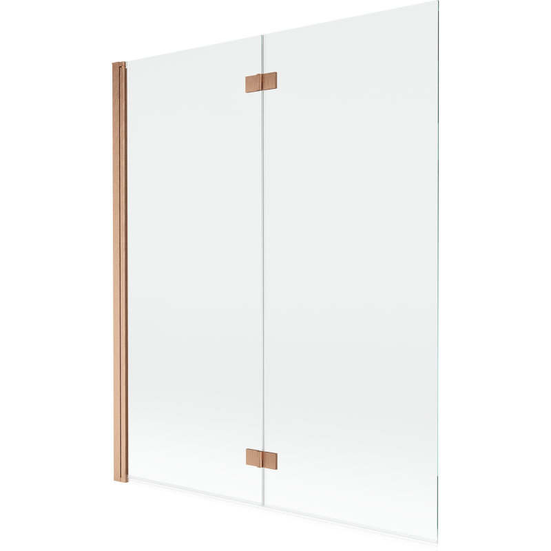 Paravan de duș Mexen Mist cu 2 canaturi, stânga 140 x 150 cm, transparent, cupru periat - 8A9-140-002-65-00-L