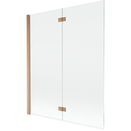 Mexen Mist kétszárnyú bal oldali kádparaván 140 x 150 cm, átlátszó, csiszolt réz - 8A9-140-002-65-00-L