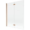 Paravan de duș Mexen Mist cu 2 canaturi, stânga 140 x 150 cm, transparent, cupru periat - 8A9-140-002-65-00-L