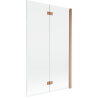 Paravan cadă Mexen Mist 2 panouri, dreapta 110 x 150 cm, transparent, cupru periat - 8A9-110-002-65-00-P
