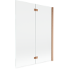 Paravan cadă Mexen Mist cu 2 uși dreapta 130 x 150 cm, transparent, cupru periat - 8A9-130-002-65-00-P