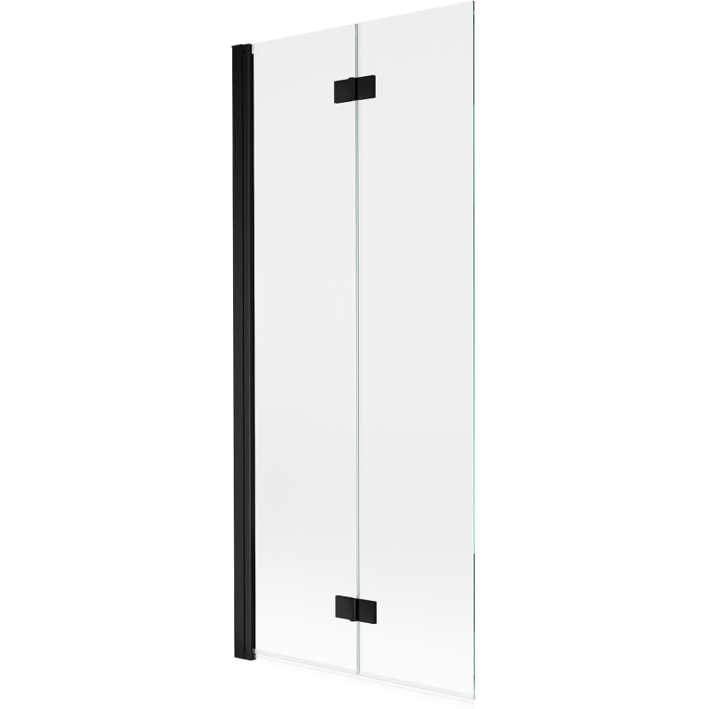Mexen Mist 2-szárnyú bal oldali fürdőkád paraván 80 x 150 cm, átlátszó, fekete - 8A9-080-002-70-00-L