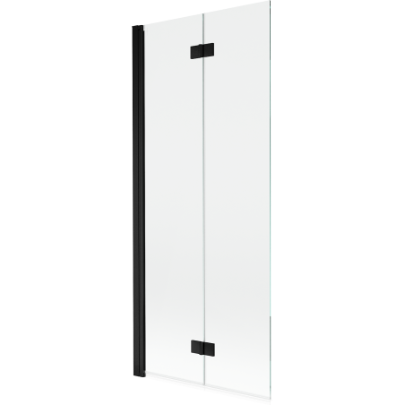 Mexen Mist 2-szárnyú bal oldali fürdőkád paraván 80 x 150 cm, átlátszó, fekete - 8A9-080-002-70-00-L