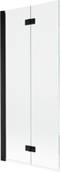 Mexen Mist 2-szárnyú bal oldali fürdőkád paraván 80 x 150 cm, átlátszó, fekete - 8A9-080-002-70-00-L
