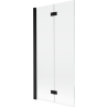 Paravan cadă Mexen Mist 2 pliuri stânga 90 x 150 cm, transparent, negru - 8A9-090-002-70-00-L
