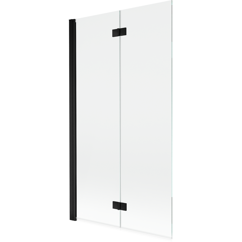 Mexen Mist kétszárnyú bal oldali fürdőszobapanel 100 x 150 cm, átlátszó, fekete - 8A9-100-002-70-00-L