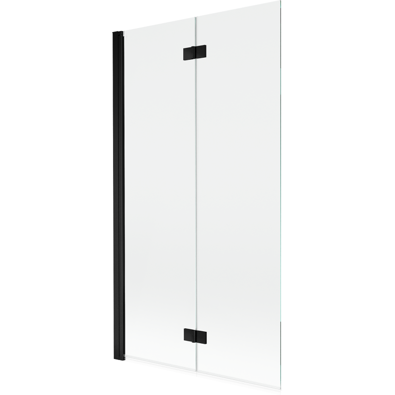 Mexen Mist paravan de cadă cu 2 panouri, stânga 100 x 150 cm, transparent, negru - 8A9-100-002-70-00-L