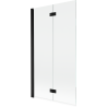 Mexen Mist paravan de cadă cu 2 panouri, stânga 100 x 150 cm, transparent, negru - 8A9-100-002-70-00-L