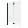 Mexen Mist balra nyíló 2-szárnyú kádparaván 120 x 150 cm, átlátszó, fekete - 8A9-120-002-70-00-L