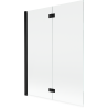Mexen Mist 2-szárnyú bal oldalra szerelhető kádparaván 130 x 150 cm, átlátszó, fekete - 8A9-130-002-70-00-L