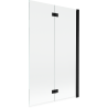 Paravan de cadă Mexen Mist, 2 canaturi, dreapta 110 x 150 cm, transparent, negru - 8A9-110-002-70-00-P
