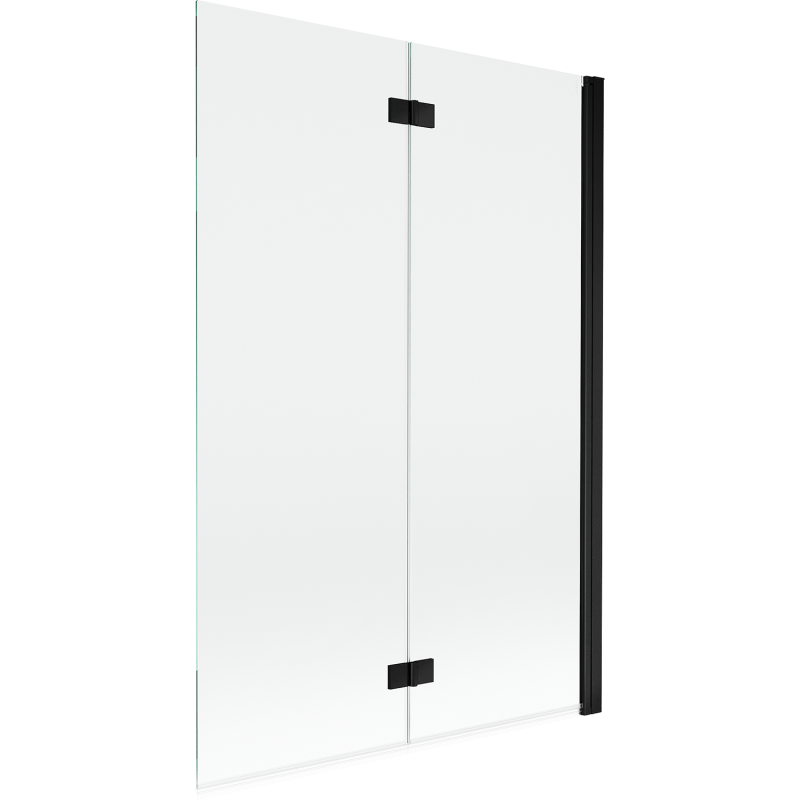 Mexen Mist fürdőhelyi paraván, 2-szárnyú jobb 120 x 150 cm, átlátszó, fekete - 8A9-120-002-70-00-P