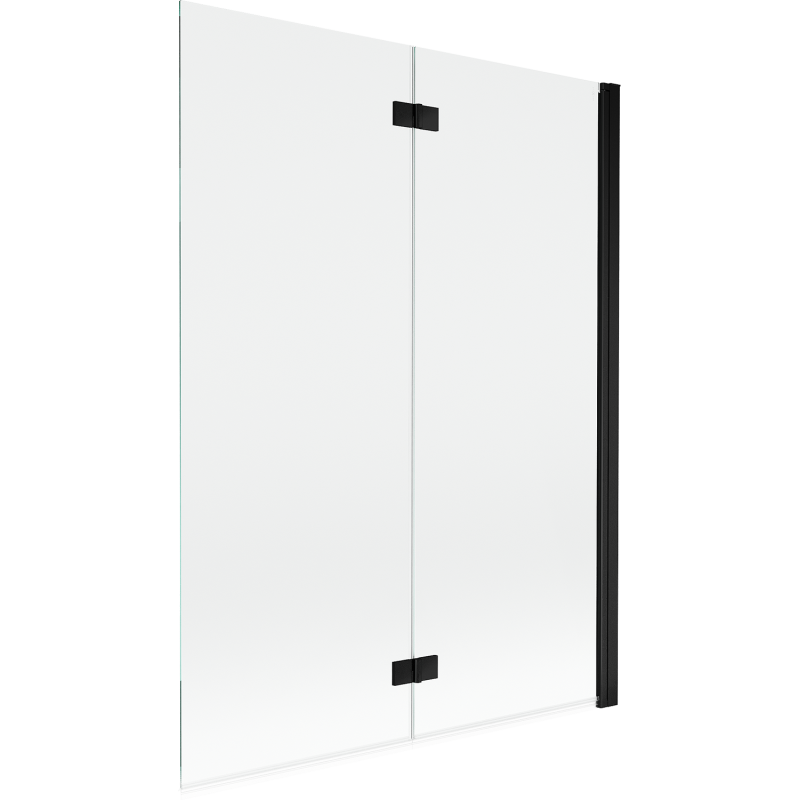 Mexen Mist paravan cadă 2-pliabil dreapta 130 x 150 cm, transparent, negru - 8A9-130-002-70-00-P
