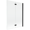 Mexen Mist paravan cadă 2-pliabil dreapta 130 x 150 cm, transparent, negru - 8A9-130-002-70-00-P