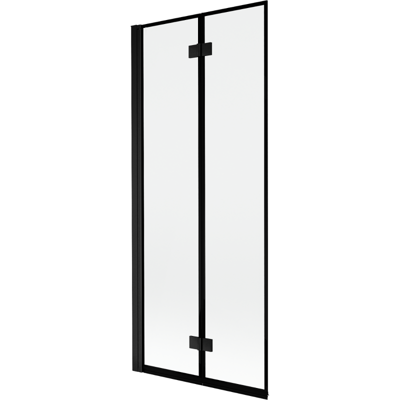 Mexen Mist 2-szárnyas bal oldali fürdőkád paraván 80 x 150 cm, fekete keret, fekete - 8A9-080-002-70-70-L