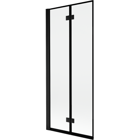 Mexen Mist 2-szárnyas bal oldali fürdőkád paraván 80 x 150 cm, fekete keret, fekete - 8A9-080-002-70-70-L