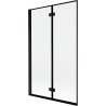 Paravan de cadă Mexen Mist cu 2 uși stânga 110 x 150 cm, ramă neagră, negru - 8A9-110-002-70-70-L